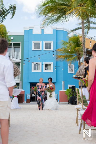 Bride walking down the aisle