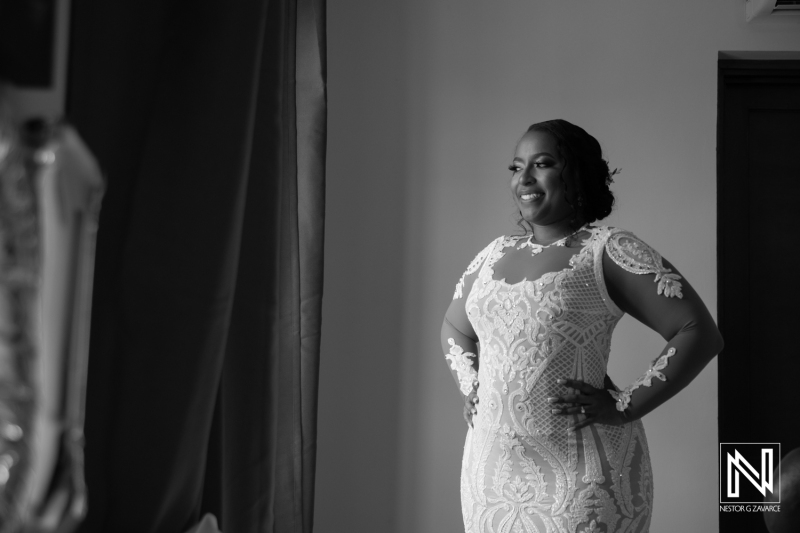 Bride close to the window