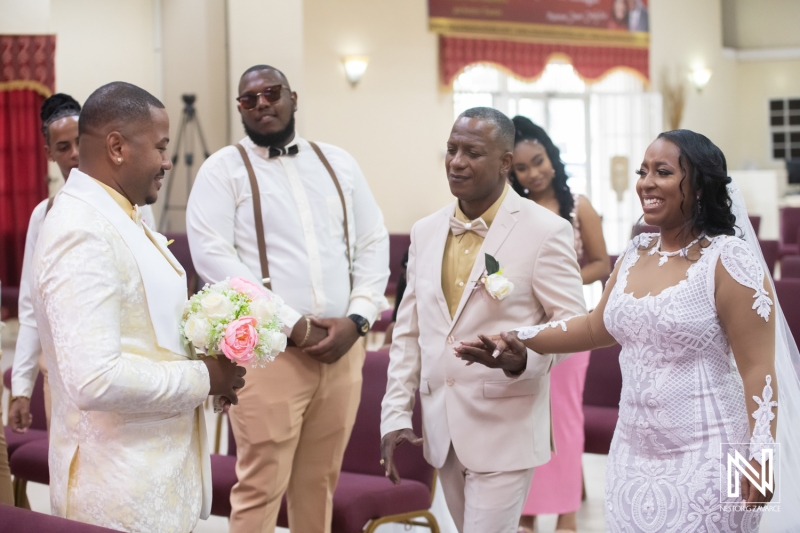 Bride walking down the isle with the father