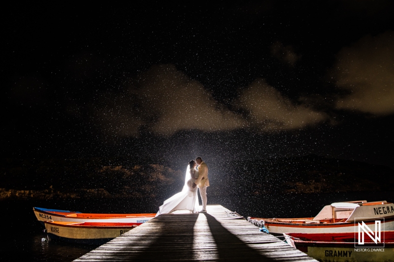 Wedding shot under the rain