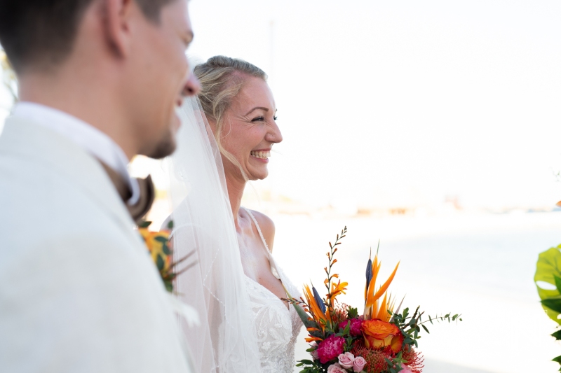 Bride smiling