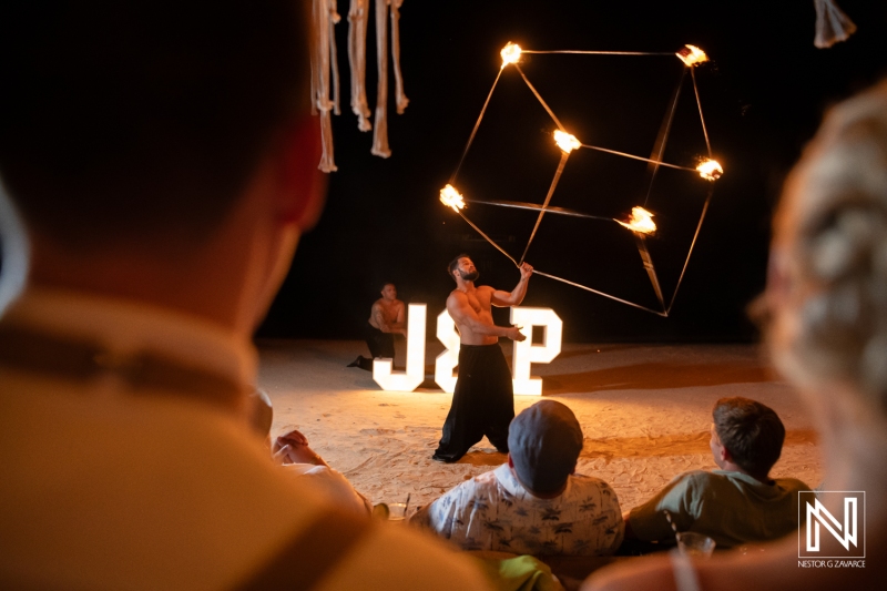 Fire dancers show