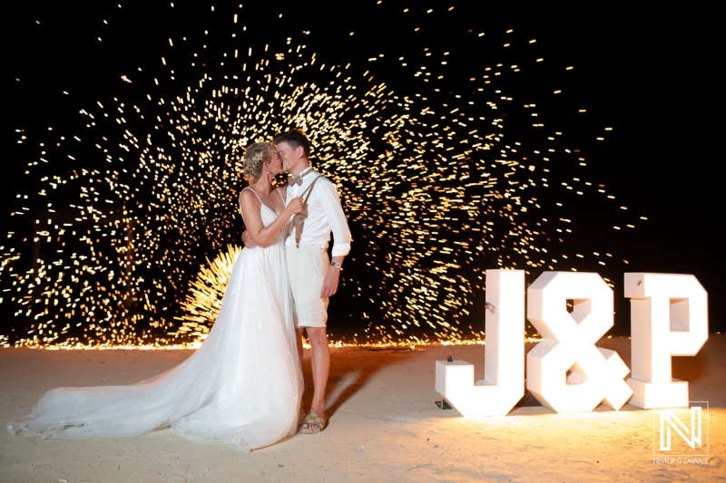 Fire dancers show