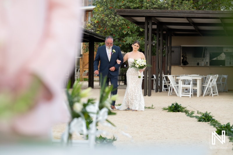 Bride walking down the aisle