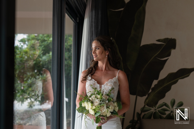 Bride next to the window