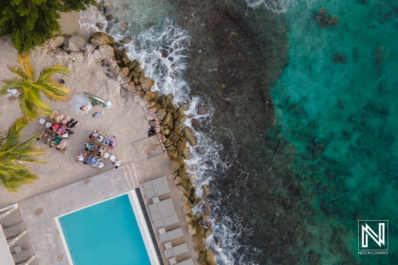 Wedding ceremony drone view