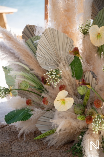 Wedding decoration setup at Renaissance Wind Creek in Curacao