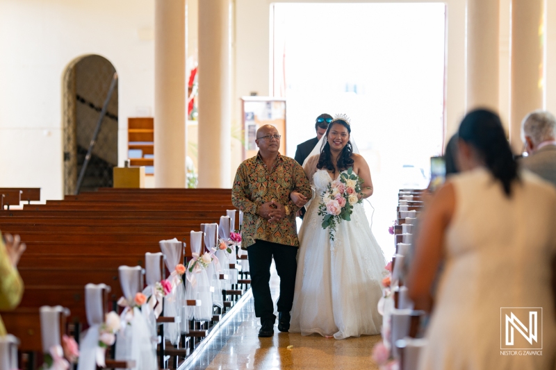 Bride walking down the aisle