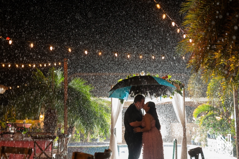 Rain at the reception