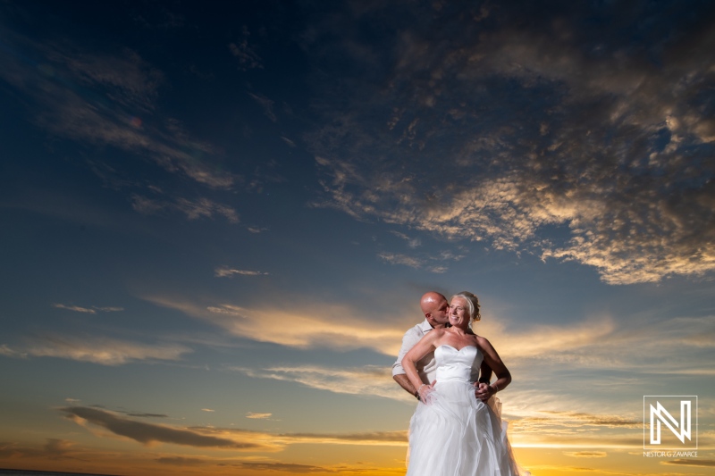 Celebrate love at a picturesque wedding in Curacao near the beaches of Karakter during a breathtaking sunset