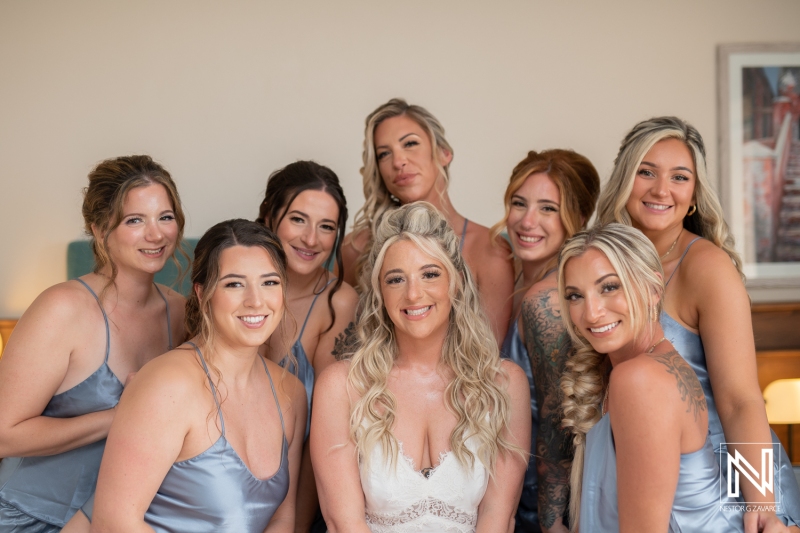 Bride and bridesmaids with robes