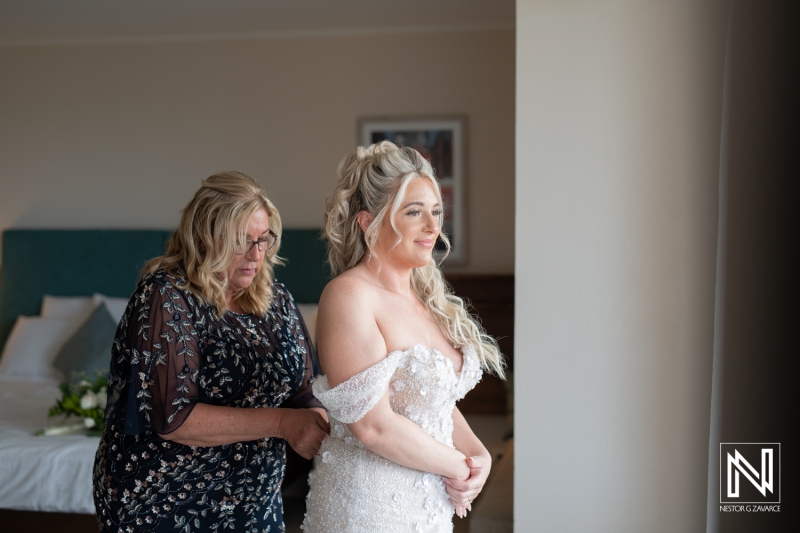 Bride getting ready