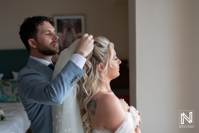 Bride getting ready
