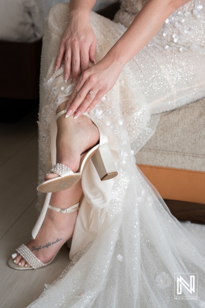 Bride getting ready