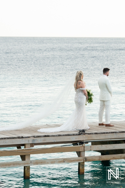 Bride and groom first look