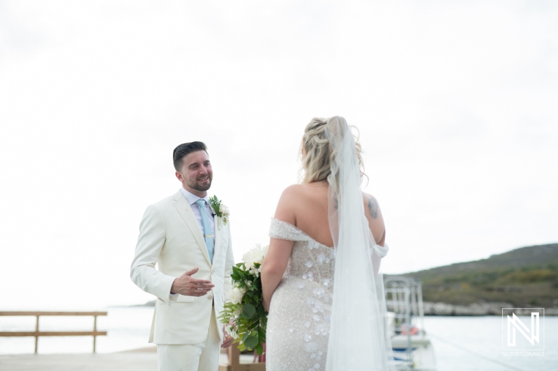 Bride and groom first look