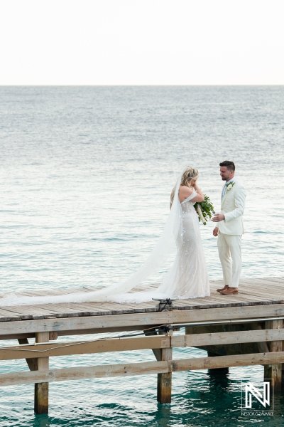 Bride and groom first look