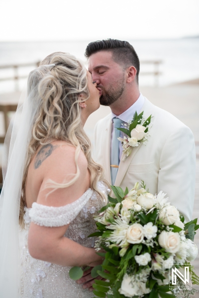 Bride and groom first look