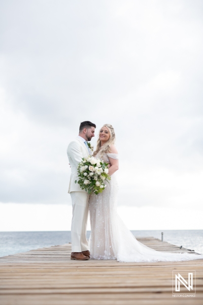 Bride and groom first look