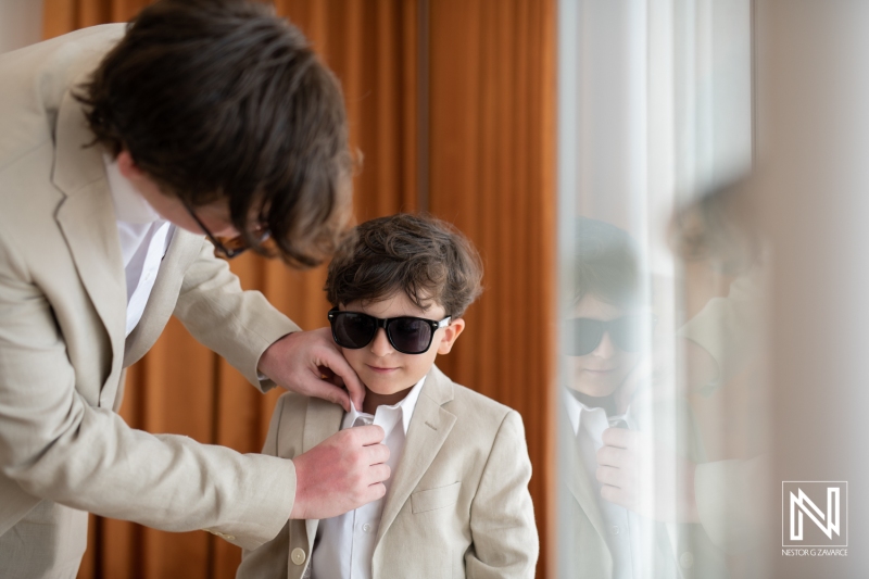 Children getting into attire