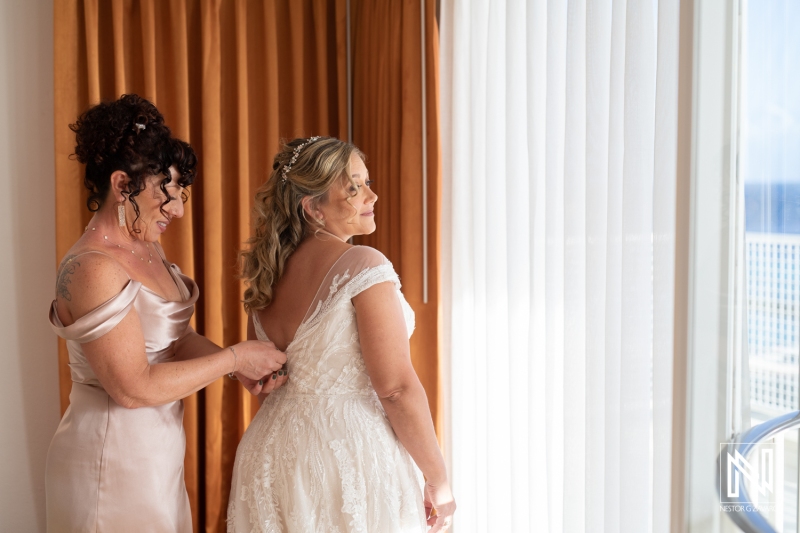 Bride getting ready