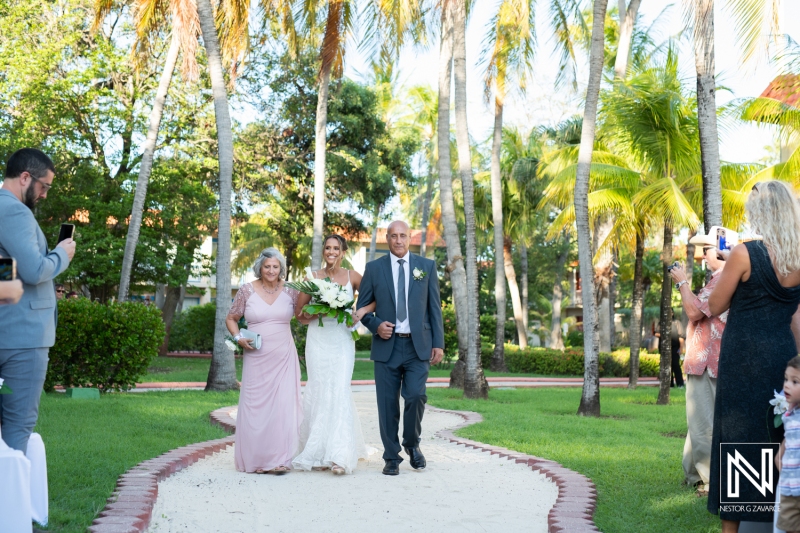 Bride walking down the isle