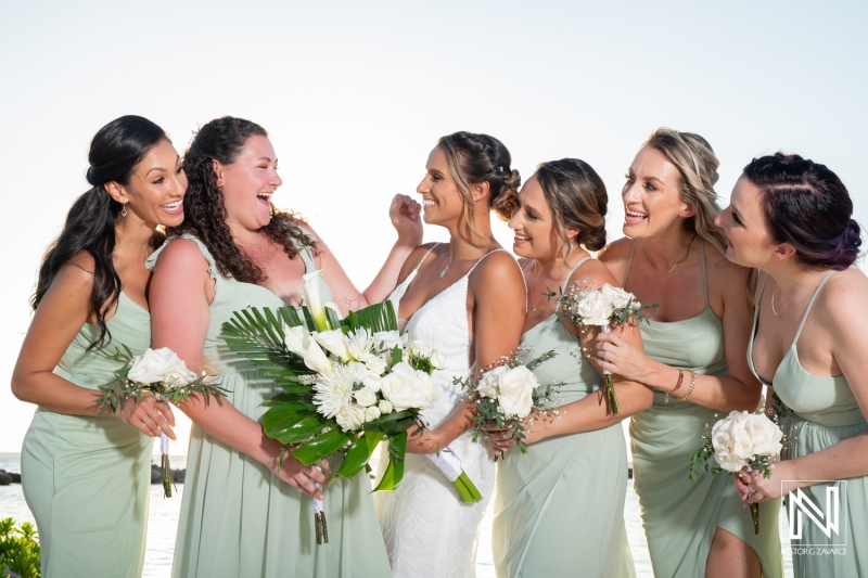 Bride with bridemaids