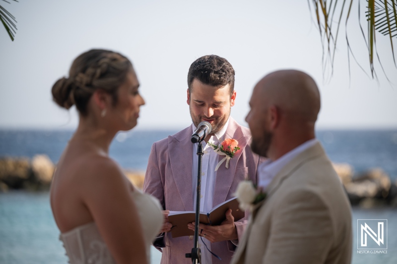 Romantic Newlywed Moment in Curacao