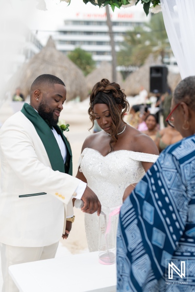 Celebrating love at Mangrove Beach Corendon in Curacao with a beautiful wedding ceremony and joyful moments shared between the couple and their guests