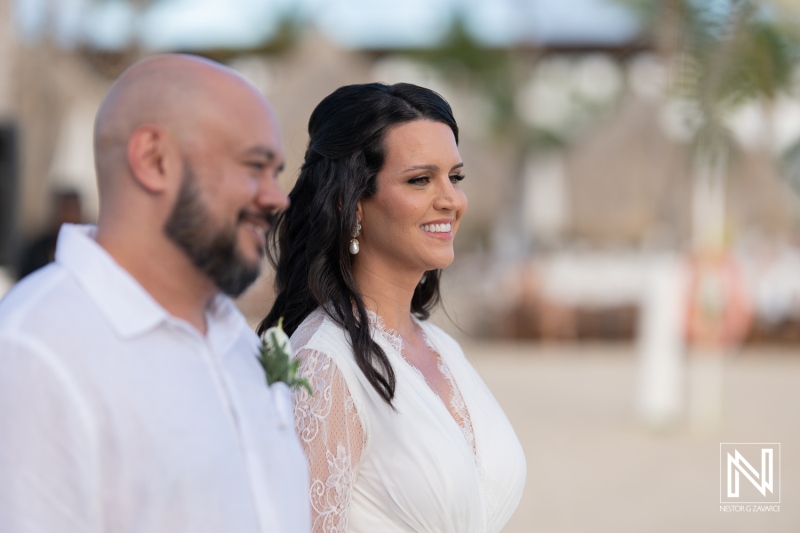 Wedding ceremony at Mangrove Beach in Curacao celebrating love and unity on a beautiful sunny day