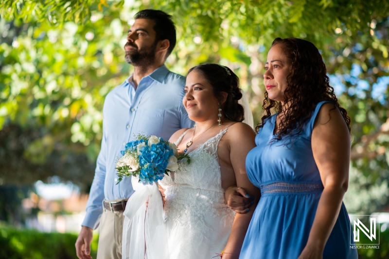 Bride walking down the aisle