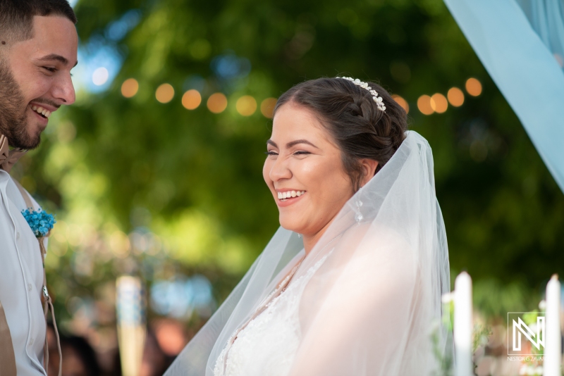 Bride smiling
