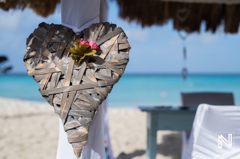 Wooden Heart Beach Wedding decoration