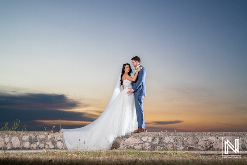 Wedding couple sunset photo session