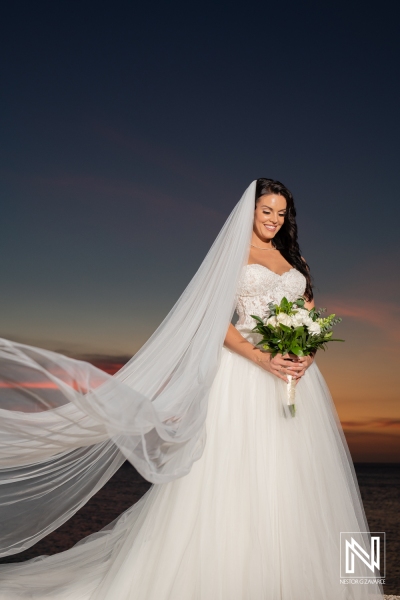 Wedding couple sunset photo session