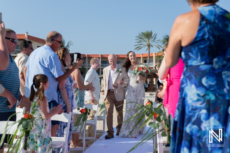 Bride walking down the aisle