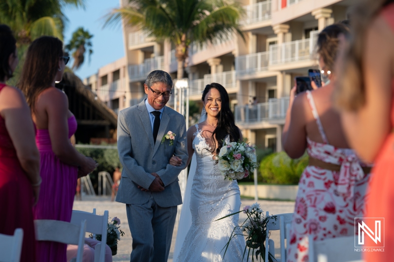 Bride walking down the aisle