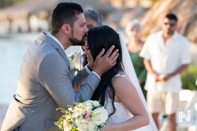 Groom's kiss to the bride