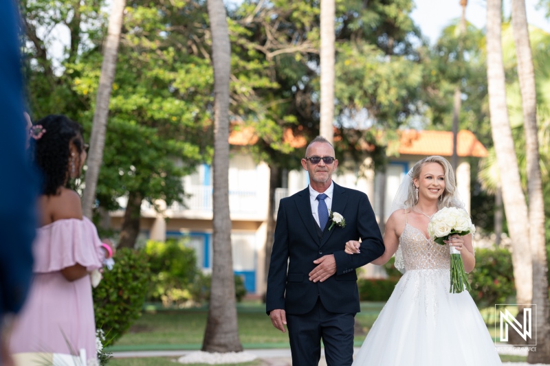 Bride walking down the aisle