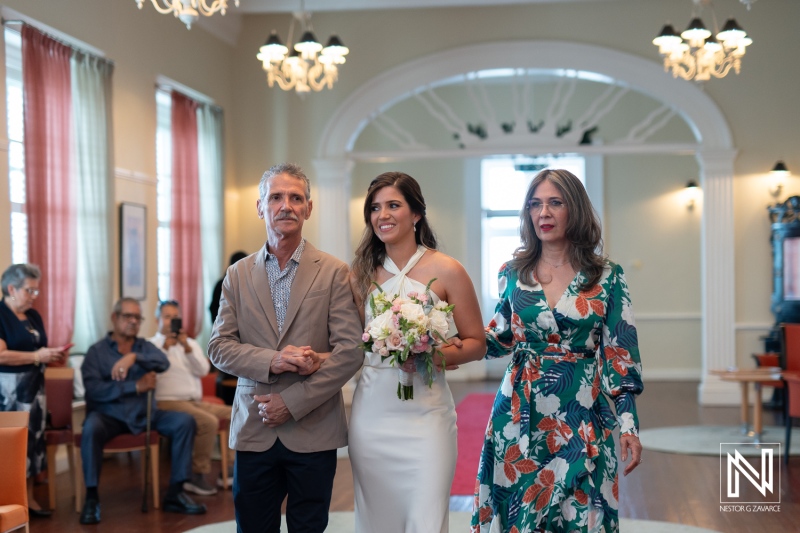 Bride walking down the aisle