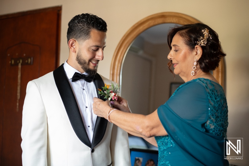 Groom getting ready