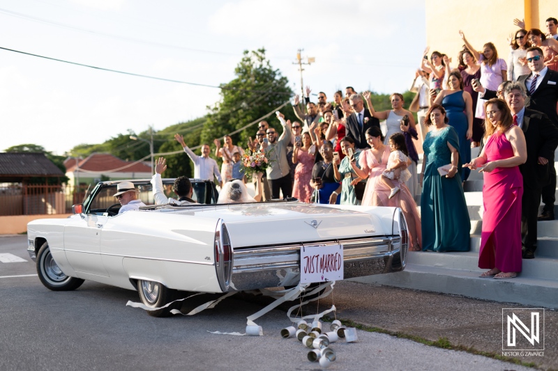 Bride and groom exit