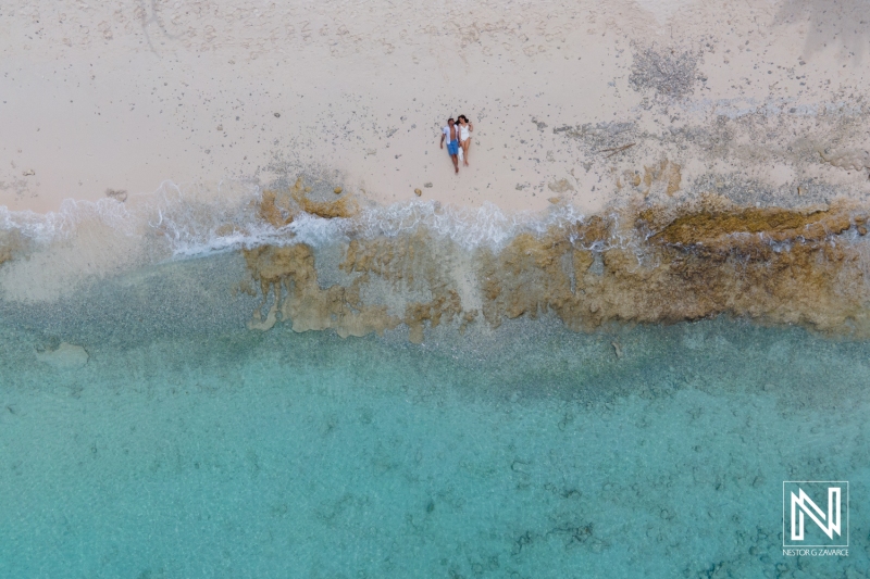 Couple's photoshoot drone shot