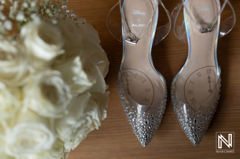 Bridal bouquet and shoes