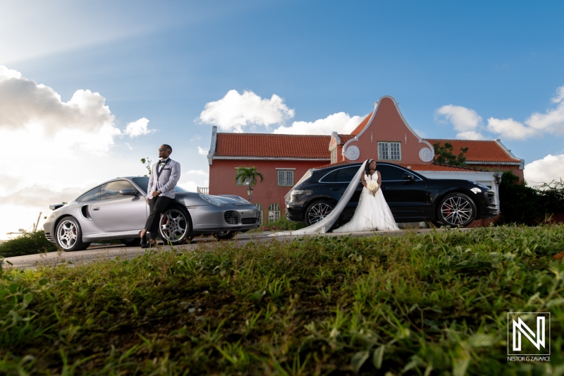 Bride and groom photoshoot session