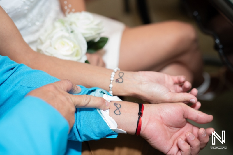Infinite tatto of bride and groom