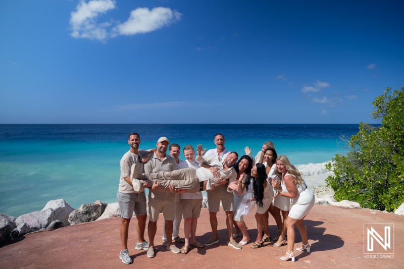 Wedding celebration at Karakter in Curacao with family and friends by the beach