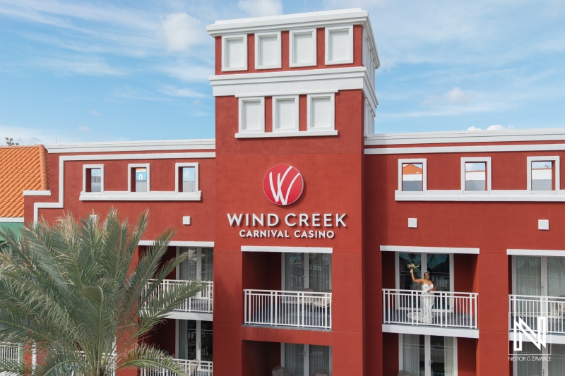Elegant wedding celebration at Renaissance Wind Creek Curacao Resort with tropical backdrop and joyful ambience