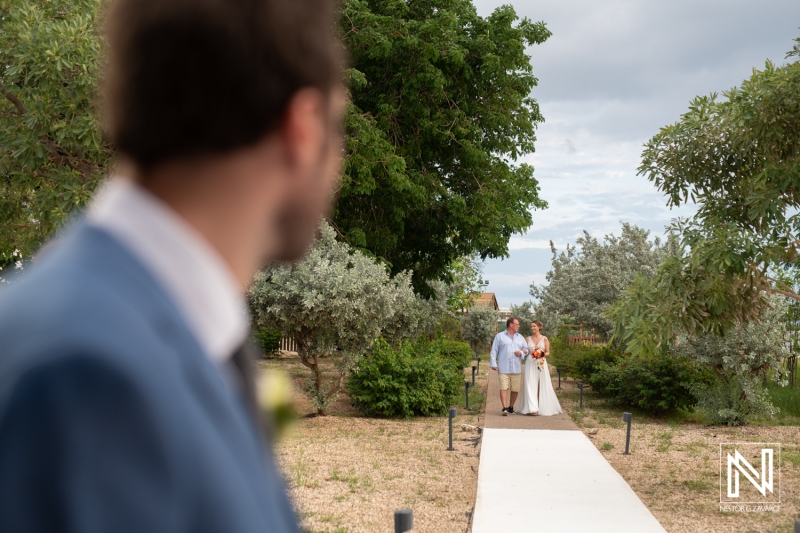 Bride walking down the isle