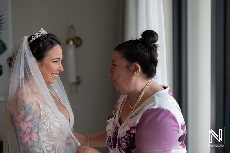 Bride getting ready